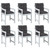 vidaXL Lowback Chair Cushion Set of 6 Melange Anthracite 100% Polyester A949-4002378