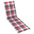 vidaXL Patio Deck Chair Wooden pattern, Red check pattern cushion A949-3064042