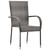 vidaXL Dining Chair Set of 2 Grey Poly Rattan Standard Stackable A949-46464