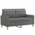 vidaXL Sofa Set Dark Grey Fabric (100% polyester), metal, plywood Large A949-3201259