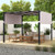 10 x 10 ft Flat Top Pergola with Retractable Canopy for Garden Pool Porch and Backyard-Beige B593-NP11780+