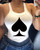 Style: Spades on white, Size: S - Sexy strap print T-shirt Q119-CJNSWTQB01753-Spades on white-S