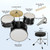 14"x10" 3-Pieces Junior Kids Drum Set Kit Pedal Drum Stick Wrench Drum Stool Black T575-S0671383908