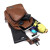 Color: black - Fashion Men Chest Bag USB Charging Leisure PU Leather Crossbody Bag For Men Single S F640-12000044342682067