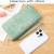 Color: Beige - Floral Embossed Long Wallet, PU Leather Credit Card Holder, Simple Trendy Phone Coin F640-12000038387312857