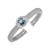 Popcorn Texture Cuff Bangle with Blue Topaz and Diamonds in Sterling Silver P150-24877