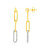 14k Yellow Gold Paperclip Chain Dangle Earrings with Diamonds P150-26537