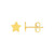 14k Yellow Gold Post Earrings with Stars(6.5mm) P150-59840