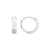 14K White Gold Diamond Motif Faceted Huggie Earrings(12.9mm) P150-6988