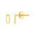 14k Yellow Gold Paperclip Link Stud Earrings P150-16687