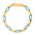 Size: 7.5 - 14k Yellow Gold Turquoise Paperclip Gem Link Bracelet (7.00 mm) P150-04476-7.5