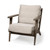 31" Cream And Brown Fabric Lounge Chair N270-380640 31" Cream And Brown Fabric Lounge Chair N270-380640