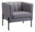 28" Light Gray And Black Faux Leather Club Chair N270-394999