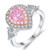 Glistening Big Water Drop Design Rhinestone Paved Women Wholesale Party Ring - Pink A392-fari1055