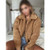 Fluffy Warm Style Winter Fashion Women Top/ Jacket - Brown A392-fast0059