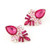 Elegant Pink Gems Pieced Floral Ear Studs A392-fear0404