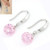 Korean Fashion Sweet Sparkling Gem Pendant Copper Ear Studs - Pink A392-fear1437