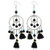 Bohemian Fashion Beads and Cotton Threads Tassel Design Dual Hoops Women Statement Earrings - Black A392-fear2874