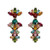 Glistening Colorful Gems Floral Pattern Costume Earrings A392-fear3702