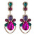 Acrylic Gem Vintage Dangling Floral Design High Fashion Women Alloy Stud Earrings - Multicolor A392-fear5378