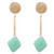 Round and Square Combo Design Girl's Geometric Fashion Wholesale Earrings - Green A392-fear8243