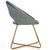 Modern Accent Velvet Dining Arm Chair with Golden Metal Legs and Soft Cushion-Gray B593-HW66060