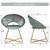 Modern Accent Velvet Dining Arm Chair with Golden Metal Legs and Soft Cushion-Gray B593-HW66060