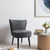 Set of 2 Upholstered Modern Leisure Club Chairs with Solid Wood Legs-Gray B593-HW66401-2