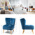 Modern Armless Velvet Accent Chair with Wood Legs-Blue B593-HW66637