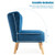 Modern Armless Velvet Accent Chair with Wood Legs-Blue B593-HW66637