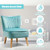 Modern Armless Velvet Accent Chair with Wood Legs-Blue B593-HW66637
