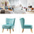 Modern Armless Velvet Accent Chair with Wood Legs-Blue B593-HW66637