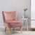 Modern Armless Velvet Accent Chair with Wood Legs-Blue B593-HW66637