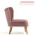Modern Armless Velvet Accent Chair with Wood Legs-Blue B593-HW66637