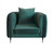 32" Green Velvet And Black Solid Color Arm Chair N270-488420