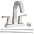 Bathroom Sink Faucet Brushed Nickel 2-Handle 4 Inch Center-Set Bathroom Sink Faucet, Sink Drain wit T575-S0671289300