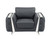 50" Dark Gray and Silver Faux Leather Tufted Arm Chair N270-518569