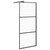 vidaXL Walk-in Shower Wall 31.5"x76.8" Frosted ESG Glass Black A949-151876