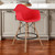 28" Red And Brown Heavy Duty Plastic And Solid Wood Low Back Counter Height Bar Chair N270-520679