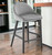 26" Gray and Black Velvet and Solid Wood Low Back Counter Height Bar Chair N270-544699