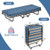 Portable Folding Bed with Memory Foam Mattress and Sturdy Metal Frame Made in Italy-Navy - Color: N D681-HW69423NY