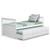 Twin Captain's Bed with Trundle and 3 Storage Drawers-White - Color: White - Size: Twin Size D681-HW67134WH+