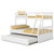 Twin Over Full Convertible Bunk Bed with Twin Trundle-White - Color: White - Size: Twin Size D681-HU10397WH+