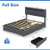 Full/Queen Size Bed Frame with Adjustable Storage Headboard and Wooden Slat Support-Full - Color: G D681-HU10583GR-F