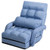 Folding Lazy Floor Chair Sofa with Armrests and Pillow-Blue - Color: Blue D681-HW56730BL