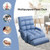 Folding Lazy Floor Chair Sofa with Armrests and Pillow-Blue - Color: Blue D681-HW56730BL