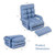 Folding Lazy Floor Chair Sofa with Armrests and Pillow-Blue - Color: Blue D681-HW56730BL