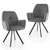 Set of 2 Swivel Accent Arm Chairs with Metal Legs and Wide Back-Gray - Color: Gray D681-JV11165GR-2