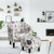 Modern Accent Tub Chair and Ottoman Set with Fabric Upholstered-Beige - Color: Beige D681-JV11600BE