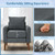 Fabric Upholstered Sofa Chair with Removable Back and Seat Cushions-Gray - Color: Gray D681-HV10450GR